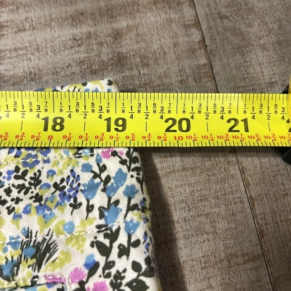 J Jill EUC Live-In Chino Pencil Skirt Blue & Purple Wildflower Print - Image 7