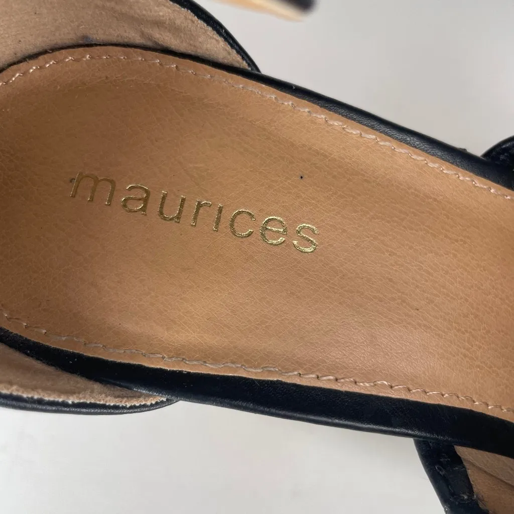 Maurices Black Ankle Strap Sandal Block Heel Shoes Womens Size 9M Summer Comfy - Image 8