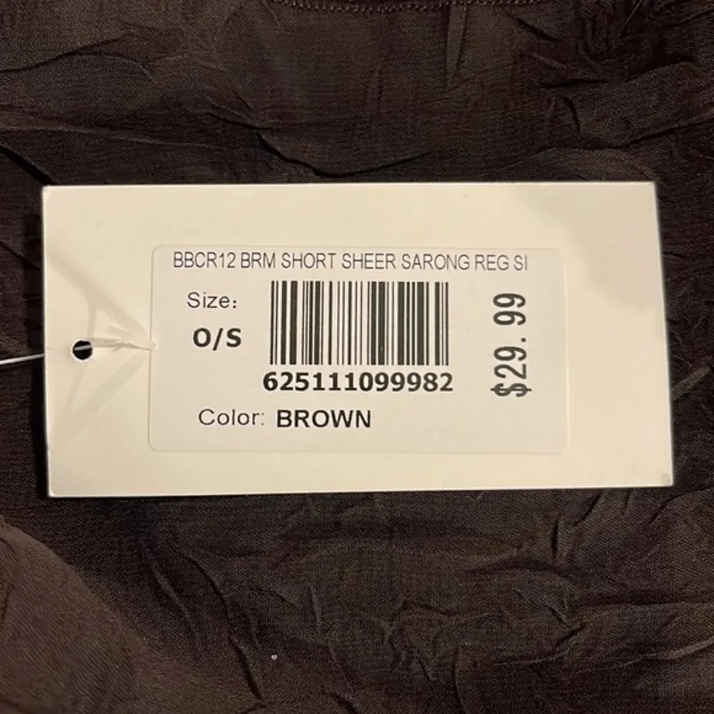 Swimsuit Coverup Brown Sheer Sarong Bikini Bay Chiffon Scarf One Size NWT #5069 - Image 3