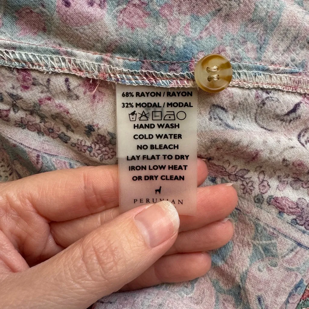 Peruvian Connection Floral Paisley Blouse Size Medium - Image 7