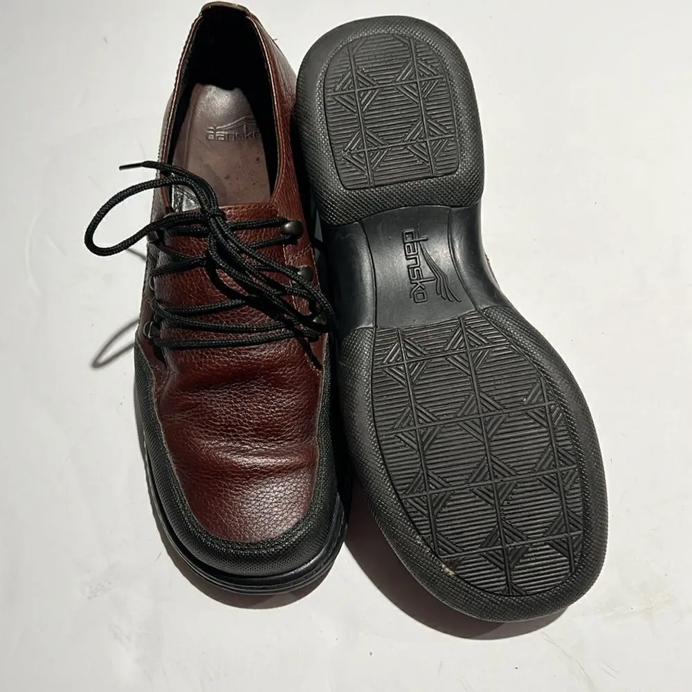 Dansko Janika Brown Leather Lace Up Clogs Shoes Size 40/10.5-11 Anti-Fatique B62 - Image 7