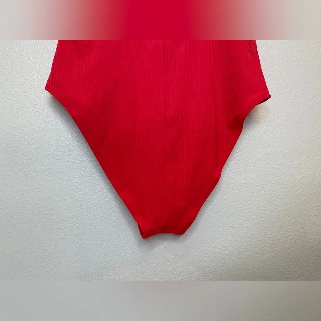 H&M NWT Women’s High Leg‎ Ribbed Swimsuit Size M - Image 7