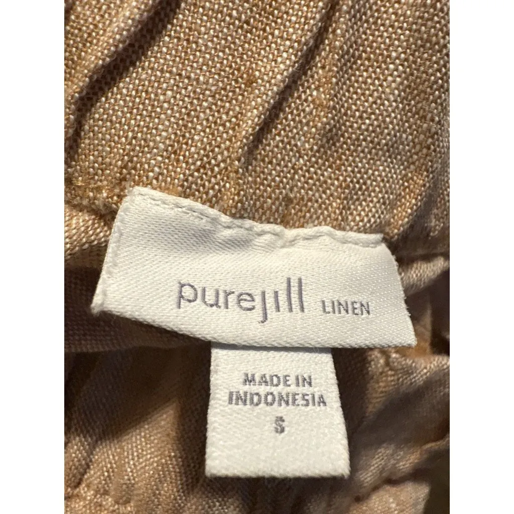 J JILL Pure Jill Size Small Linen Pants Rose Cropped Classic Casual Lagenlook Pink - Image 6