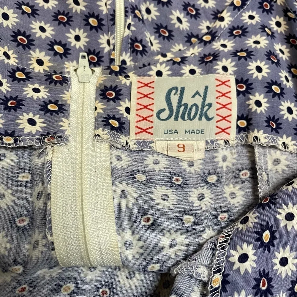 Vintage Y2K 90s Daisy Printed Skater Dress Size Small Blue - Image 3