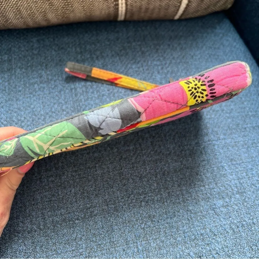 Vera Bradley Jazzy Blooms Wristlet Phone Case Wallet Purse Grey Floral Tropical - Image 3