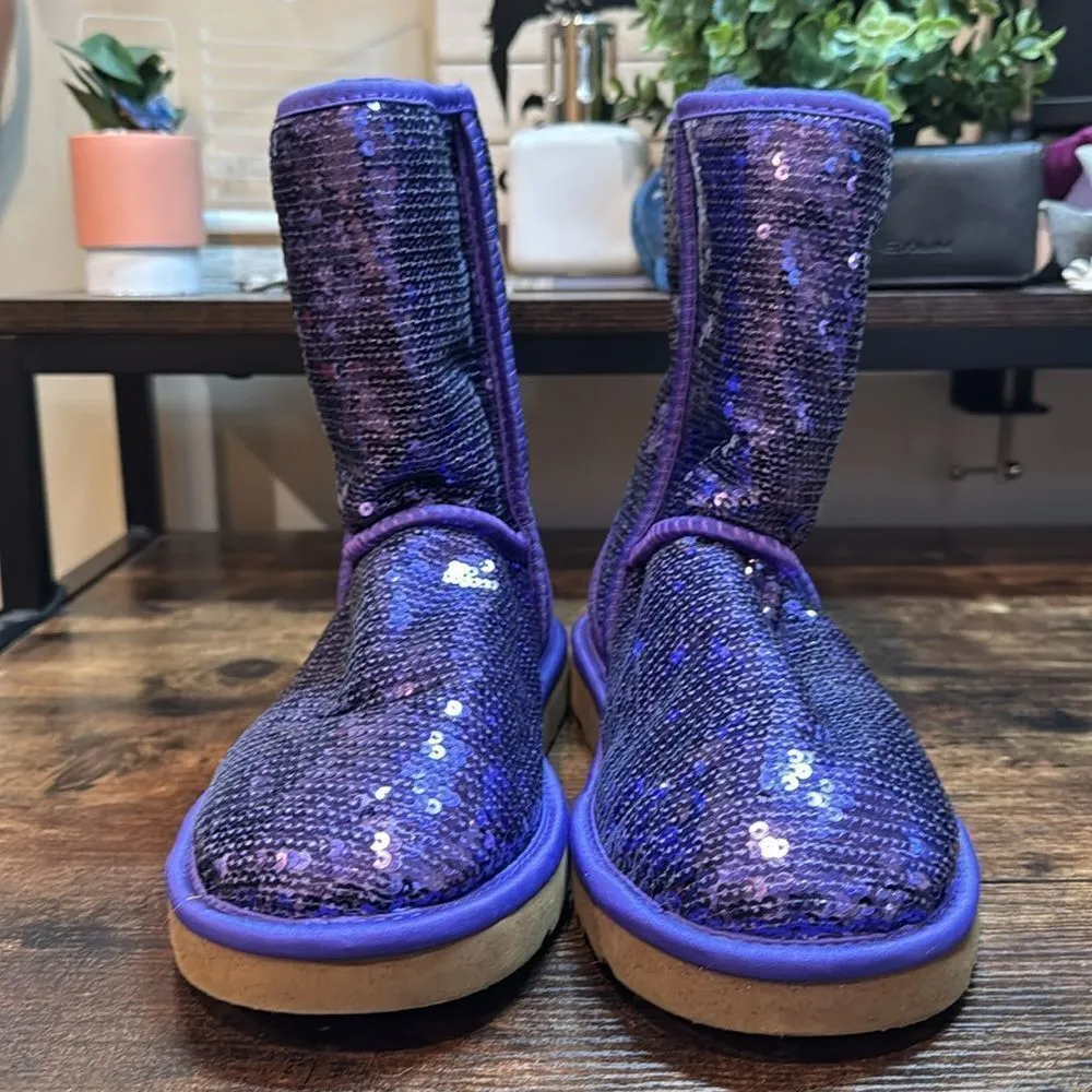 Ugh Purple Sequin Boots‎ size 7 - Image 4