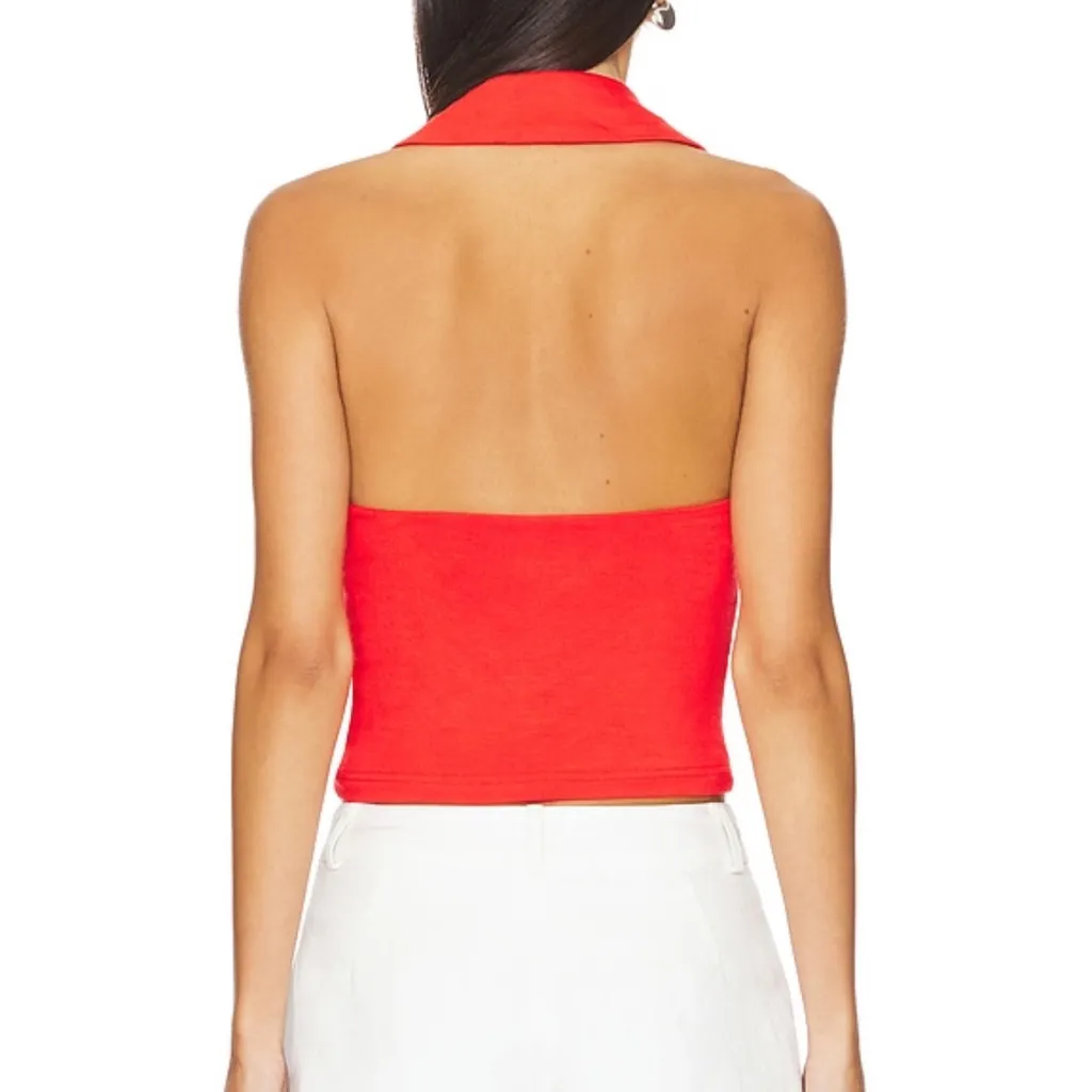 Revolve Superdown Iliana Halter Top in Red size Small $48 - Image 3