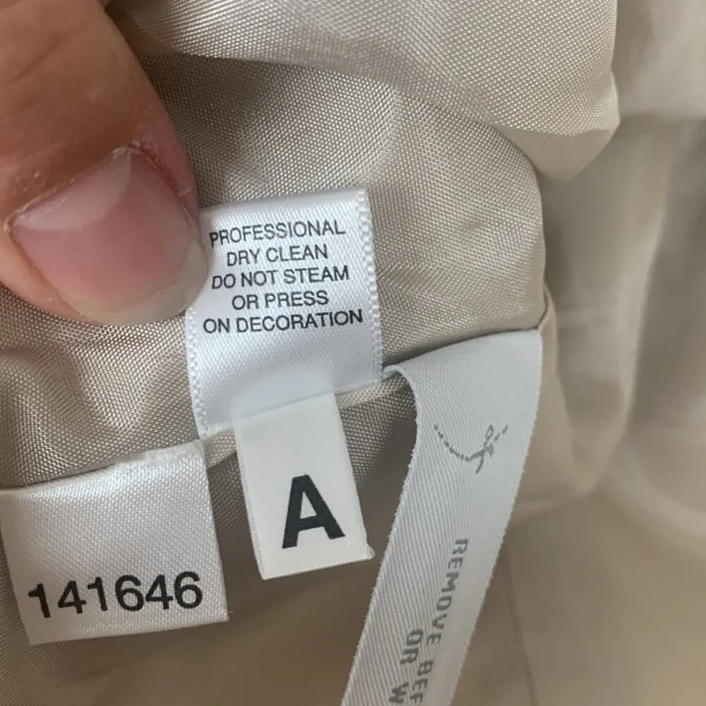 Ann Taylor womens 12 petite blazer silk linen beaded business casual tan minimal - Image 10