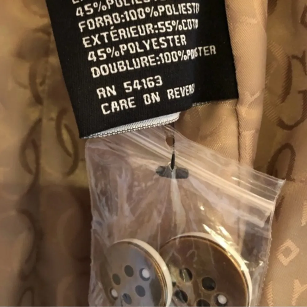 Guess Tan Trench Coat with White Trim | Size Small - Image 13