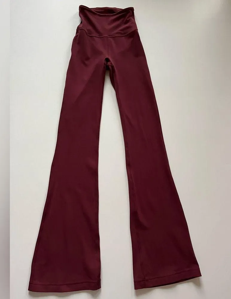 lululemon athletica Groove Super-High Rise Flared Pant Red Merlot-Size 0 - Image 3