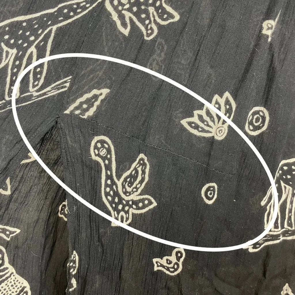 Vintage Boho Dress Tie Waist Short Sleeves Animal Jasmine by KVM Button - Image 15