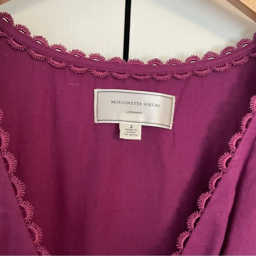 Anthropologie Moulinette Soeurs Floral Mini Dress Sz 2 - Image 5