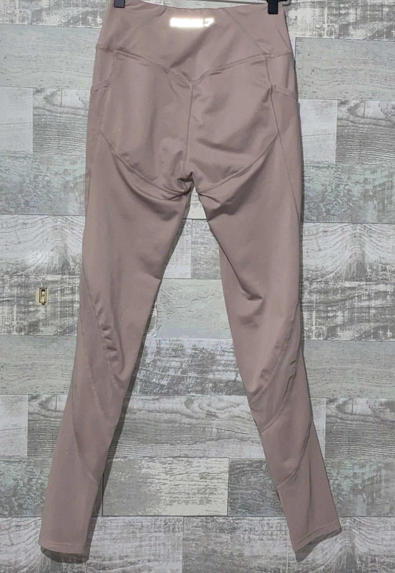 Dry Mesh Leggings Beige Pink Athletic Ladies Small - Image 2