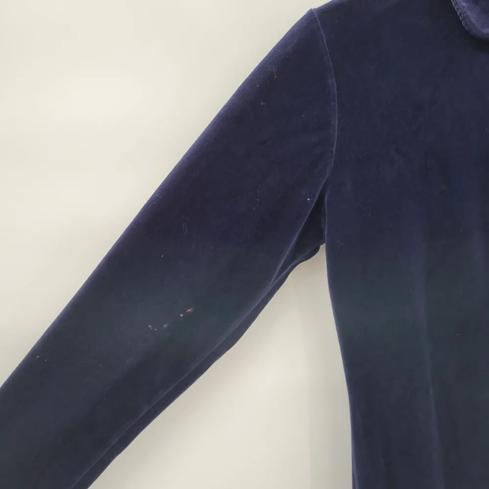 Vintage Victorias Secret Country Jumpsuit Pajamas Medium Blue Velvet Cottagecore - Image 3