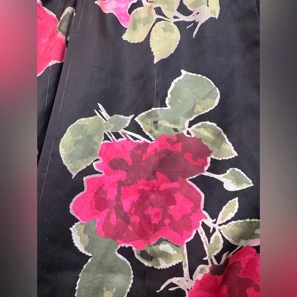 Nasty Gal Rose Floral Black Pink Ruffle Polka Dot Pinup Pajama Set Size Large L - Image 14