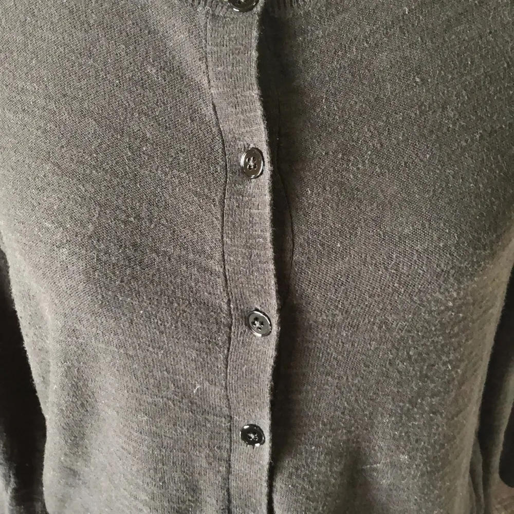 ANN TAYLOR LOFT Black Cardigan Size Medium - Image 2