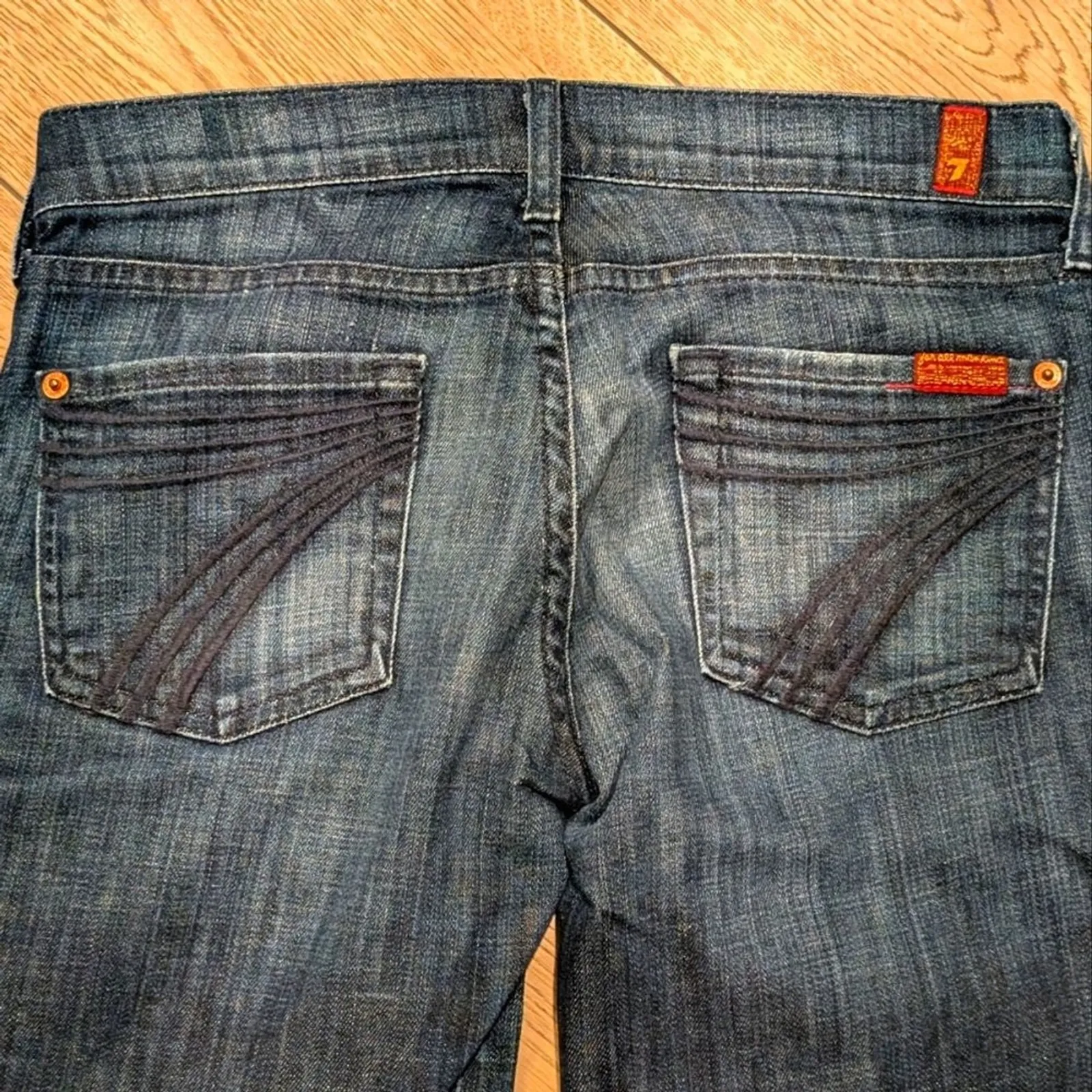 👖 7 For All Mankind Women's 26 Crop Dojo‎ Dark Jeans Designer Denim Made In USA - Image 5