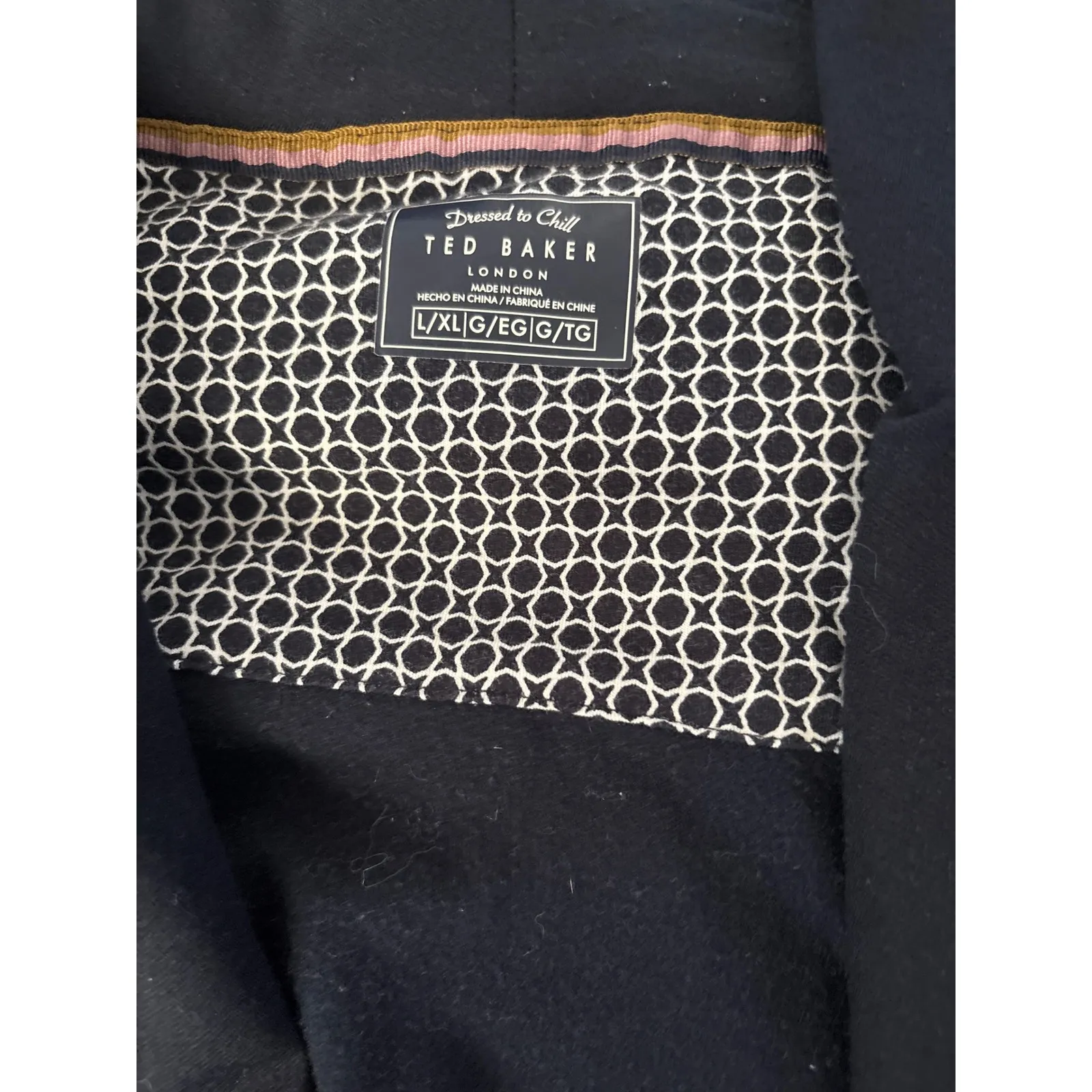 Ted Baker London Black Shawl Collar Robe Dressing Gown Lounge Wear L XL - Image 4