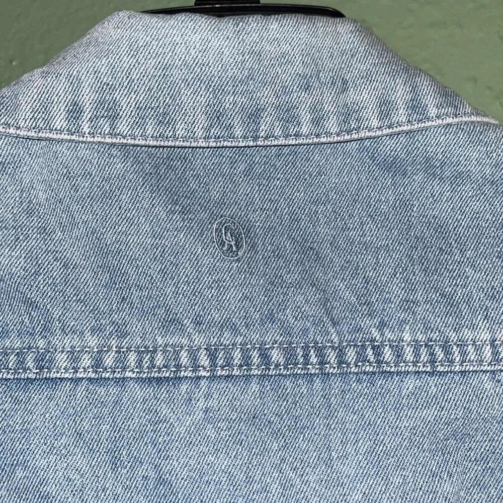 Vintage 90s Jean Jacket Pink Rhinestones Size M - Image 5