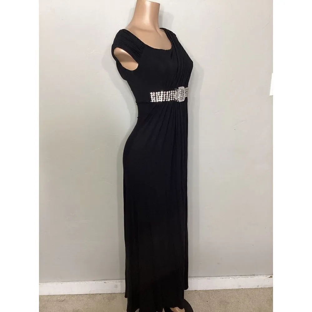 New. SKY black maxi dress with diamond belt. Small. Normally $298 - Image 4