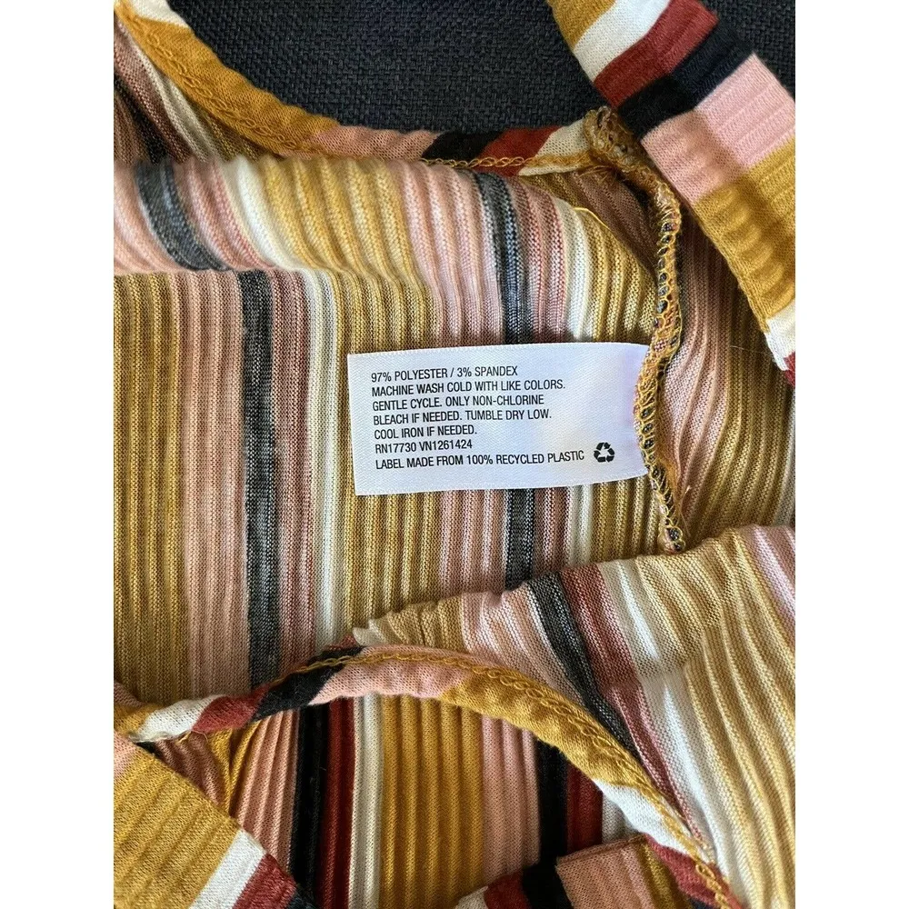 Wild Fable Multicolor Striped Ribbed Sleeveless Cropped Jumpsuit Size Medium - Image 7