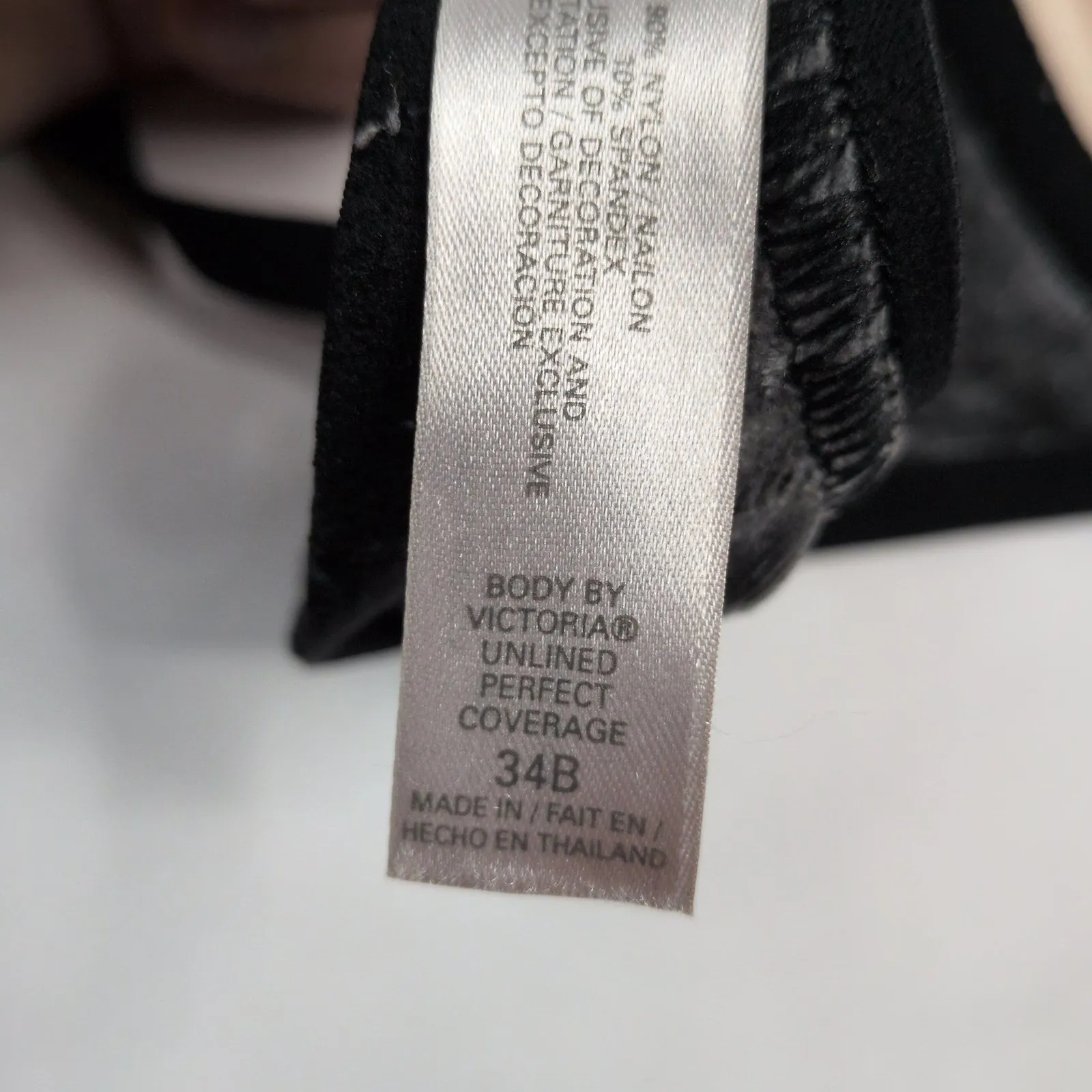 Victorias Secret Body Perfect Coverage Unlined Lace‎ Bra Black 34B - Image 4