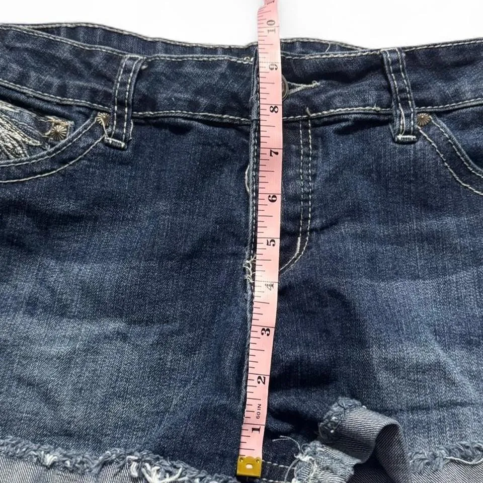 ZCO Jeans Premium Mini Y2K Bedazzled McBling Shorts Angel Wings Grunge Country - Image 8