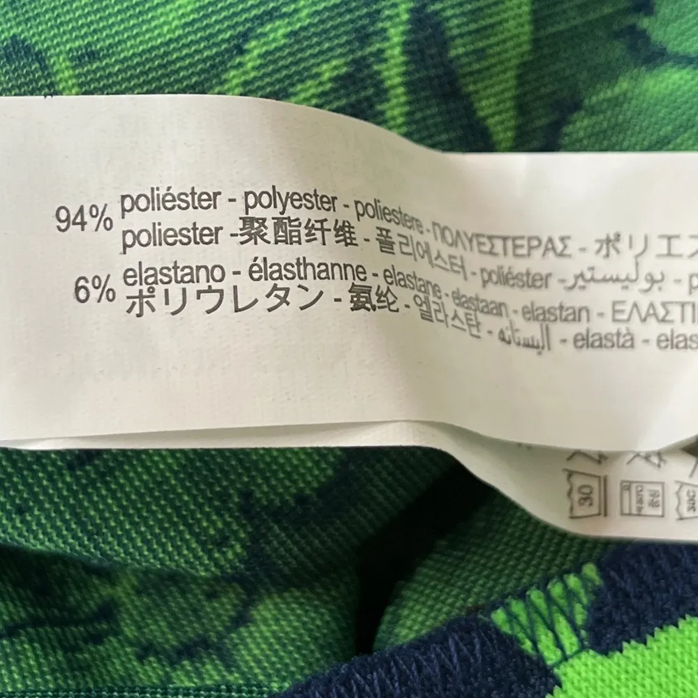 Zara Floral High Rise Bootcut Pants Green Navy Blue Size Small - Image 5