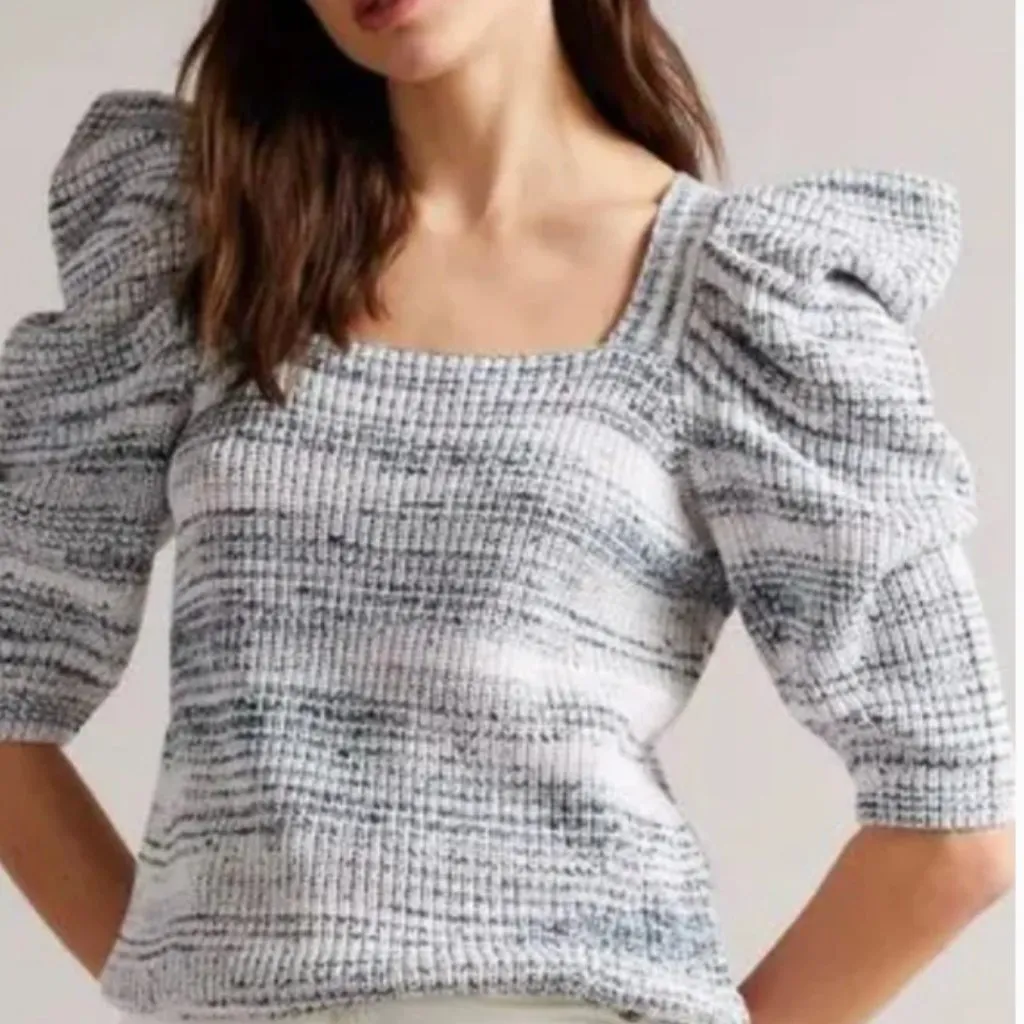 NWT Ted Baker London Aspel Cotton Puff Sleeves Detailed Sweater - Image 4