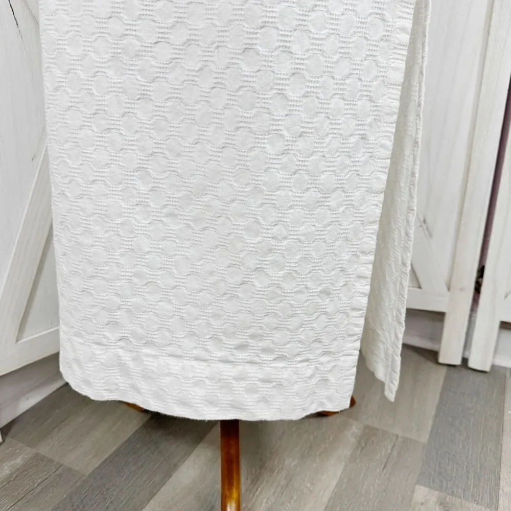 Free‎ People Textured Cotton Side Slit Maxi Skirt White Large Pockets Drawstring - Image 6
