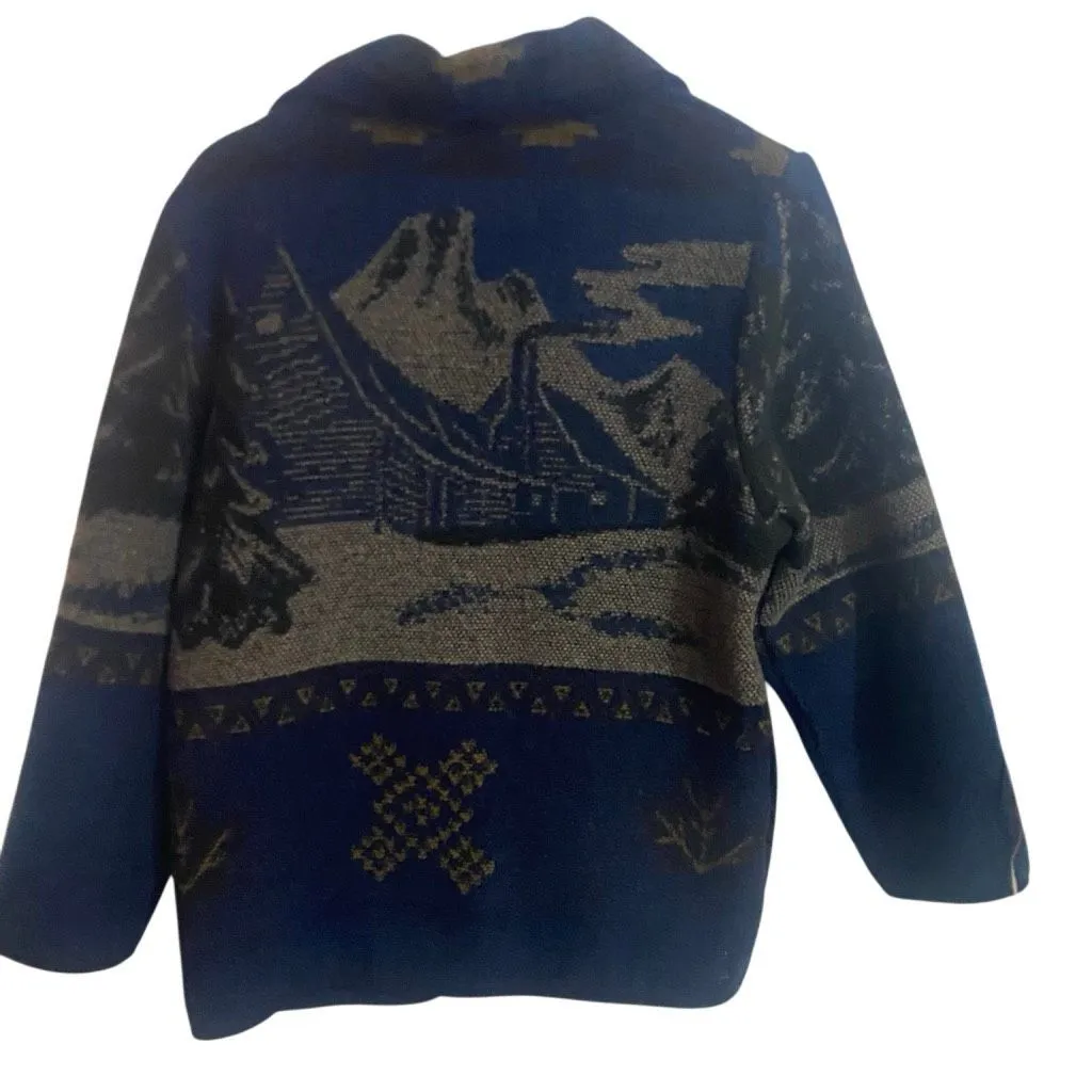 Vintage Sonoma small wool blend button cardigan southwestern tapestry style whim - Image 4