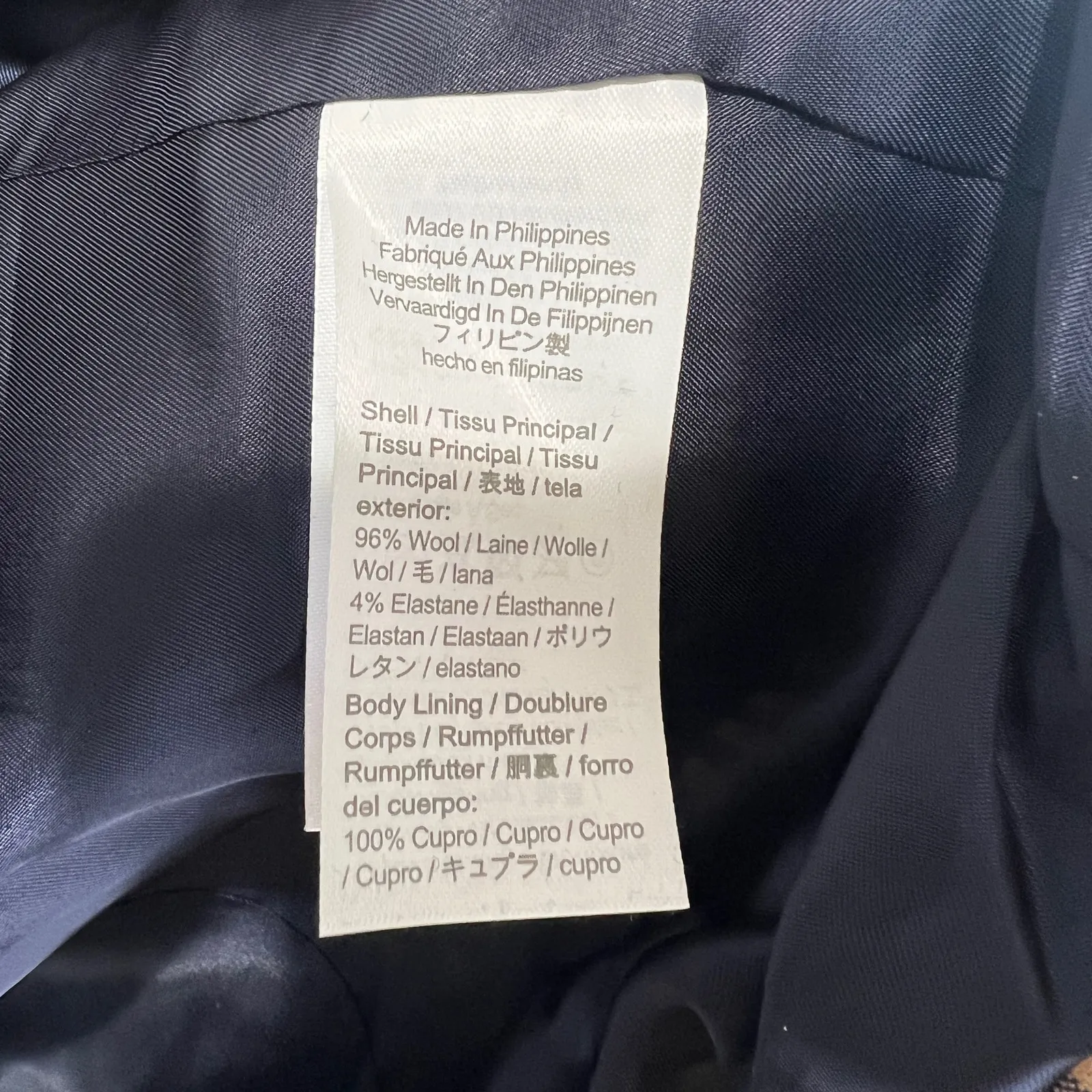 J. Crew Alfie Check Blazer BA482 Tollegno 1900 Italian Stretch Wool Navy & Tan - Image 5