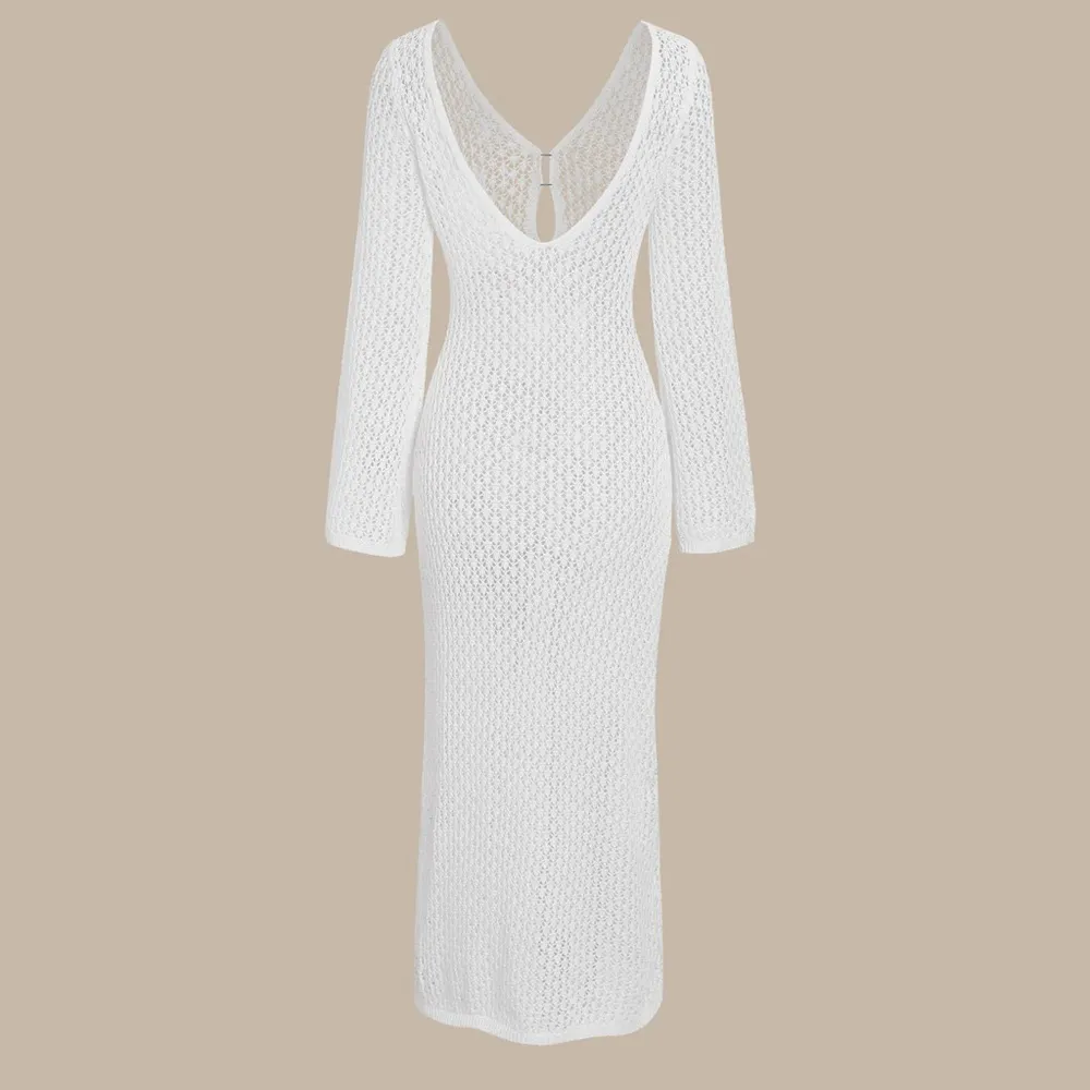 Berlook White Long Sleeve Backless Cover - Image 6