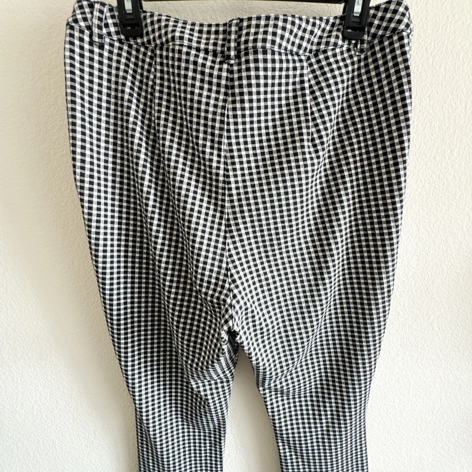Maeve Anthropologie Gingham Slim Ankle Pants Black White Size 14 - Image 8