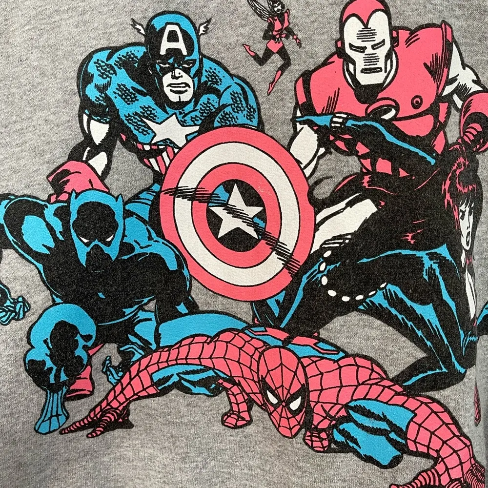 Marvel Superhero Grey Hoodie Size Medium - Image 3
