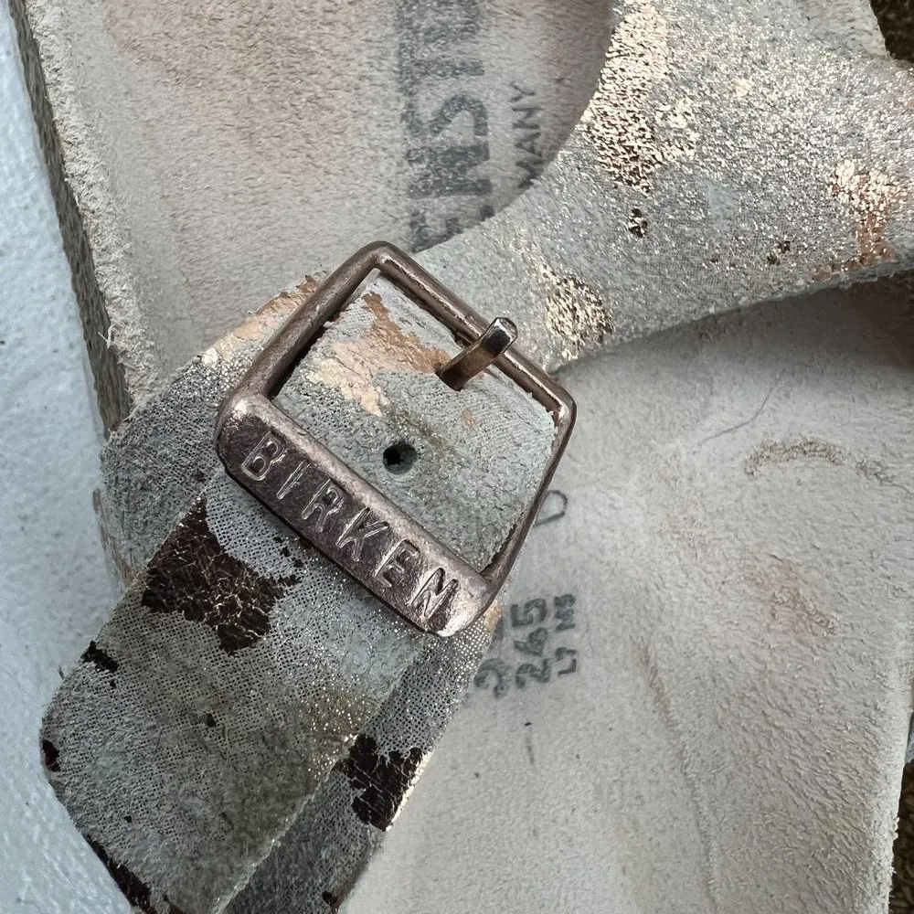 Birkenstock Gizeh Thongs Metallic Rose Leather Shoes Flip Flops Sandals Size 38 - Image 8