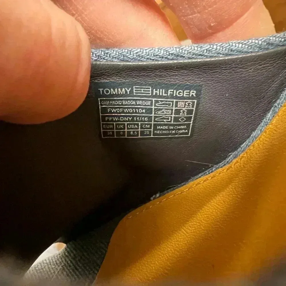Tommy Hilfiger GiGi Hadid x  Denim patchwork Wedges 8.5 - Image 6