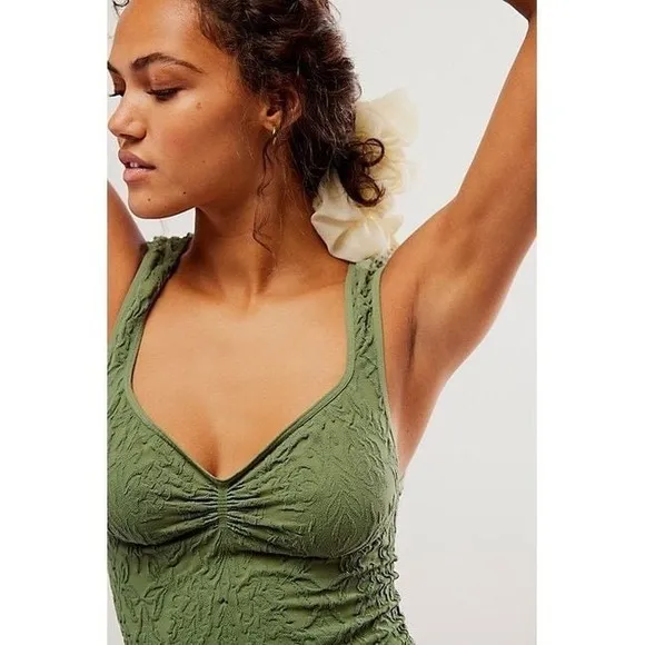 Free People Intimately Take Me Home Seamless Cami Tank Top Dried Pine Green M/L Size L - Image 3