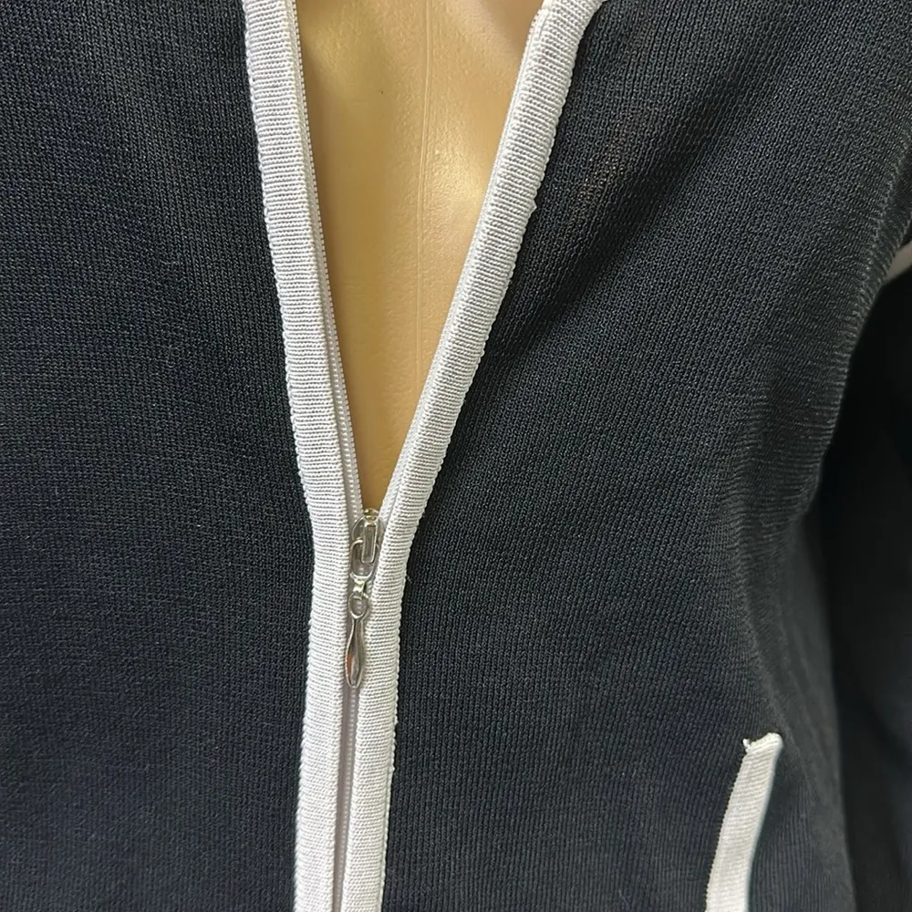 Grace Dane Lewis Zip Up Knit V Neck Black Red White Cardigan Womens Petite Large Size undefined - Image 12