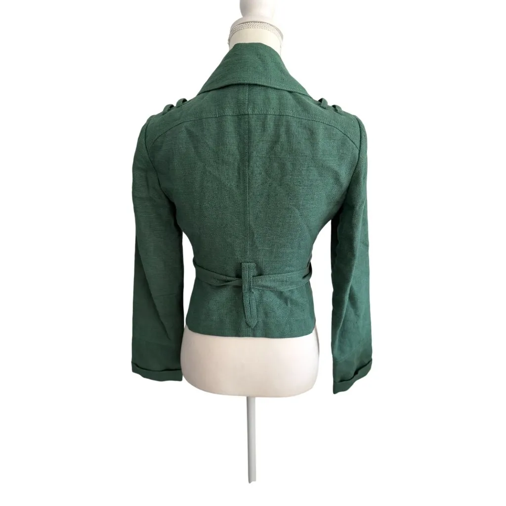 PATRIZIA PEPE Firenze Green Belted Jacket Blazer Size 40 - Image 6