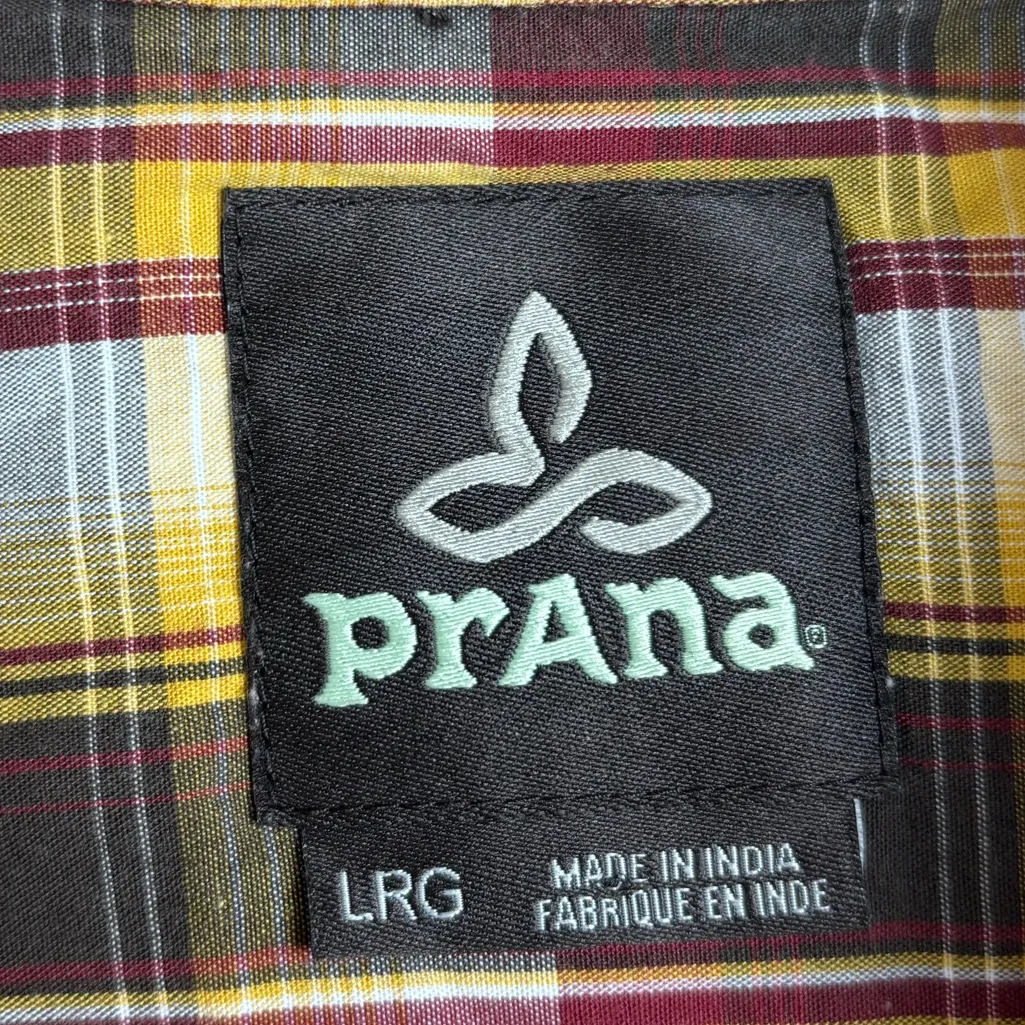Prana Men’s Plaid Casual Snap Button Up Lightweight Western Organic Cotton Shirt - Image 5
