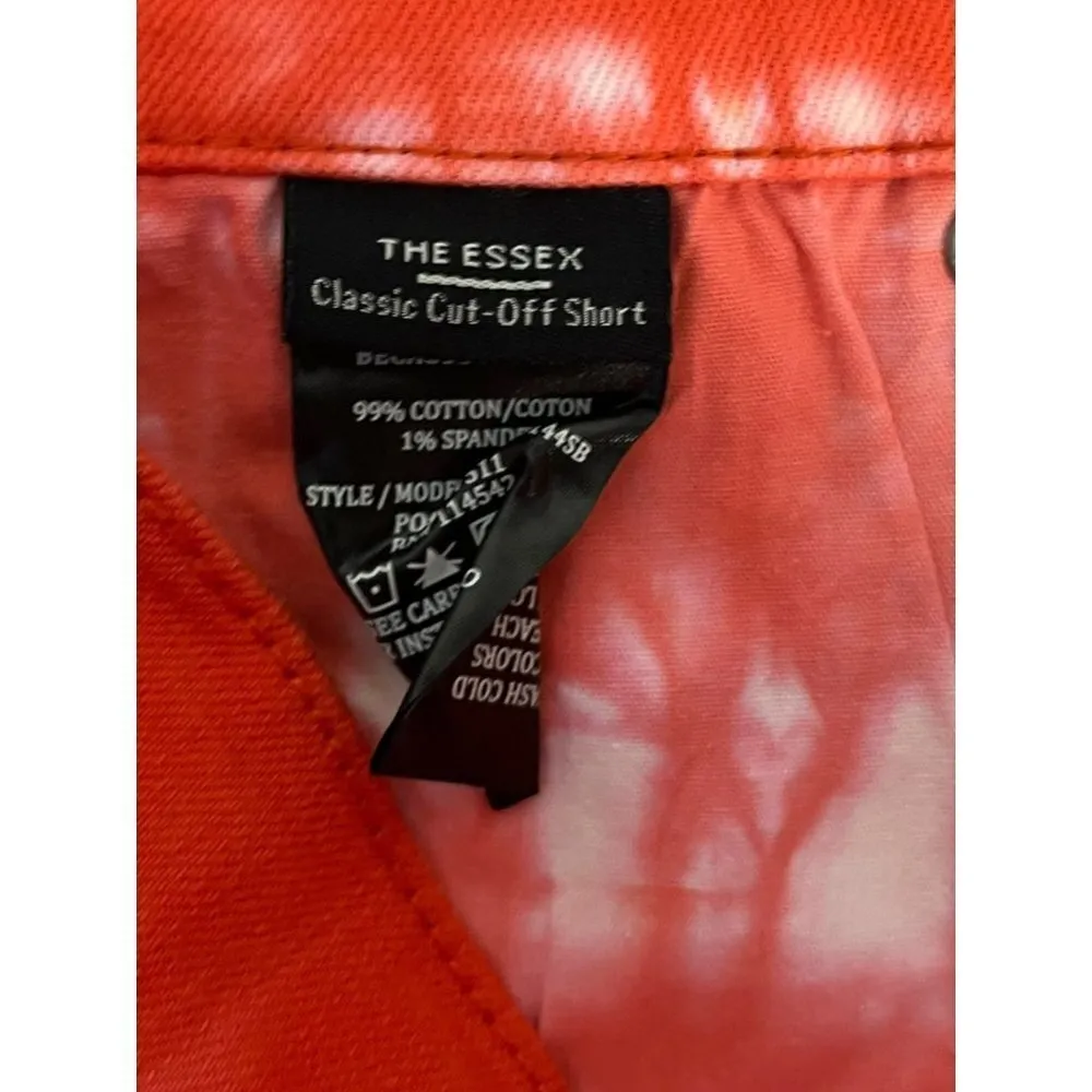 BLANK NYC Shorts Women's Size 24 The Essex Classic Cut-Off Shorts Tie Dye Orange - Image 5