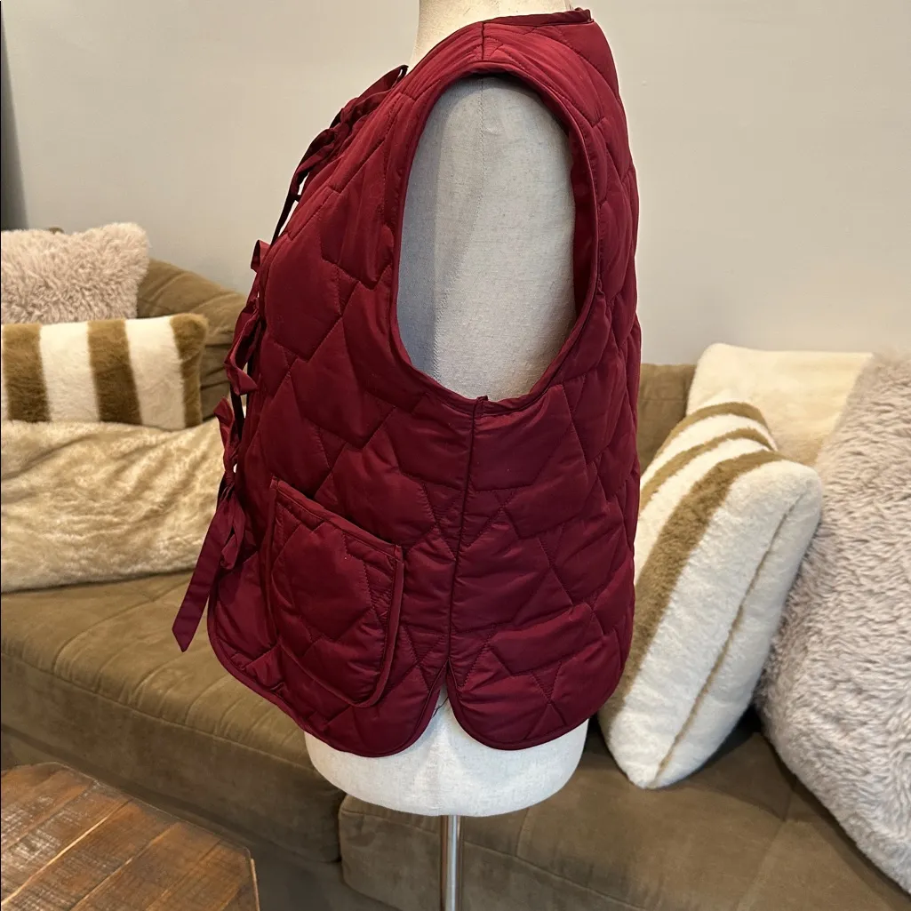 Sans Souci Burgundy Quilted Vest - Image 3