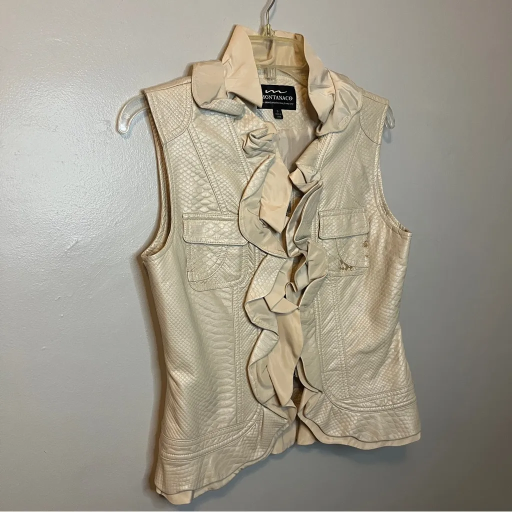 Montanaco Cream Ruffled Vest - Image 2