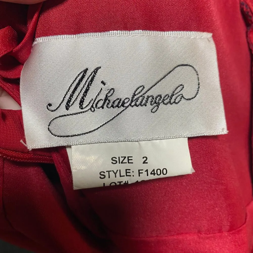 Vintage Y2k Beaded Evening Gown Maxi Dress Halter Neck Empire Waist Red Womens 0 - Image 10