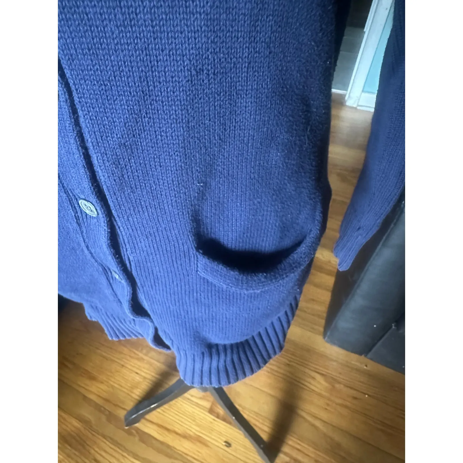 Vintage Ralph Lauren Sport Big Logo Boyfriend Fit Cardigan Size S Blue - Image 3