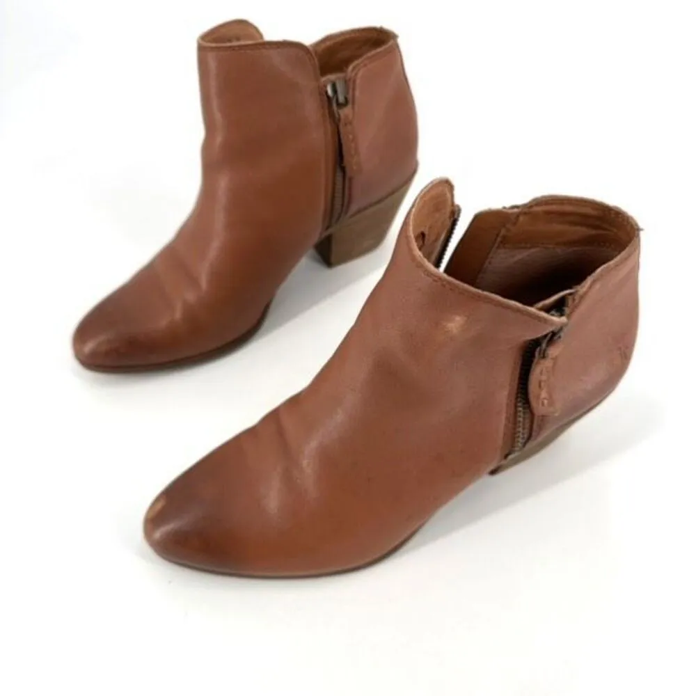 Frye Judith Zip Ankle Bootie‎ Whiskey Cognac Brown Size 7 Double zipper boot - Image 3