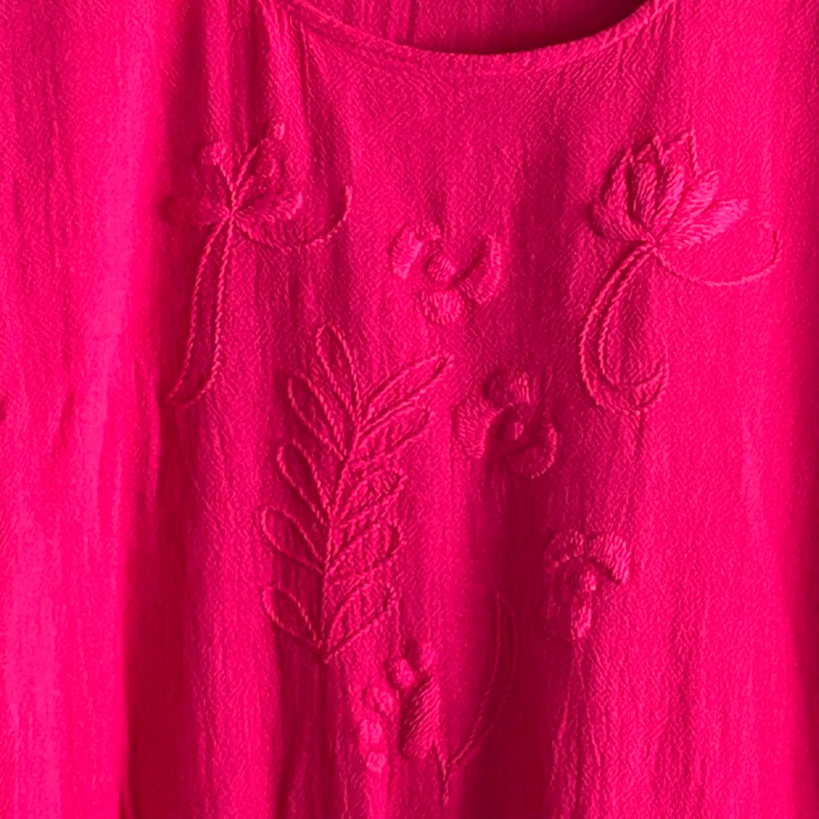 NWT Manta Del Lago Womens Midi Dress Hot Pink Sz Small Pointed Hem Cottagecore - Image 3