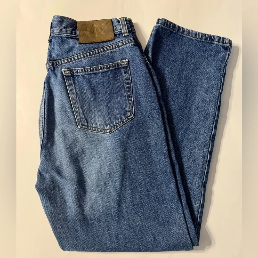 Women’s Calvin Klein Vintage 90s High Rise Easy Fit Jean Dark Sandblast Size 10 - Image 2