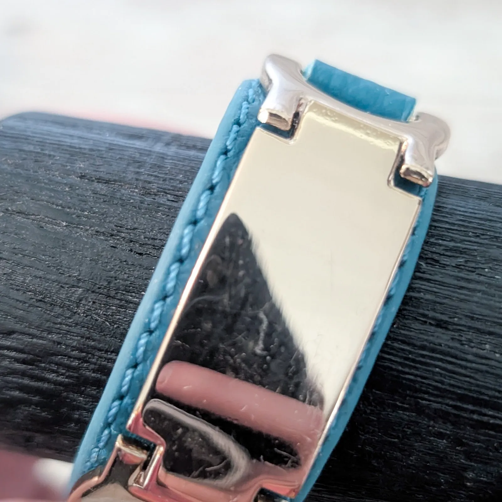 Blue & Gold Tone Cuff Bracelet - Image 2